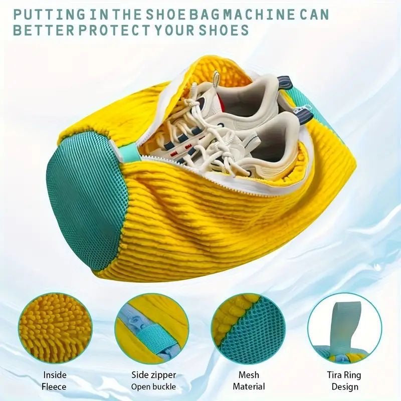 Shoe Washing Machine Bag Laundry Shoe Bag for Washer & Dryer, Reusable with Durable Zipper for Sneakers & Delicates 360° Deep Cleaning