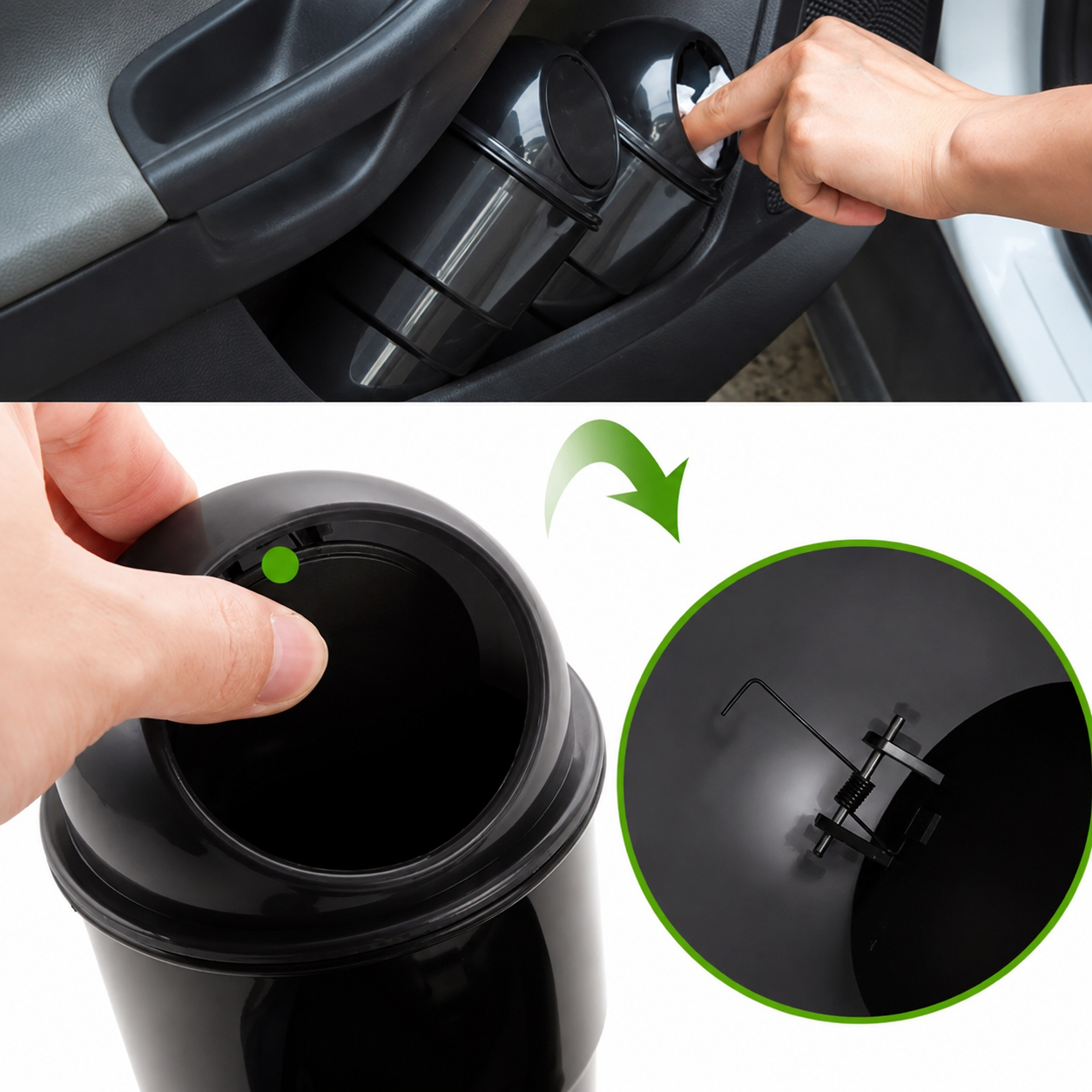 Car Dustbin – Waste Management Bin for Car Black