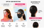 Unisex UV Protection Face Mask with Sun Visor Cap – Ice Silk Breathable Cooling Face Cover for Driving, Cycling, Hiking & Outdoor Summer Sun Protection for Men and Women