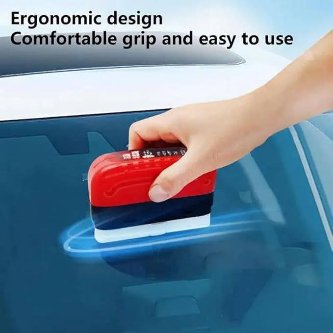 Car Windshield Oil Film Cleaning Brush – Built-In Cleaner for Glass, Water Stains & Fog Removal