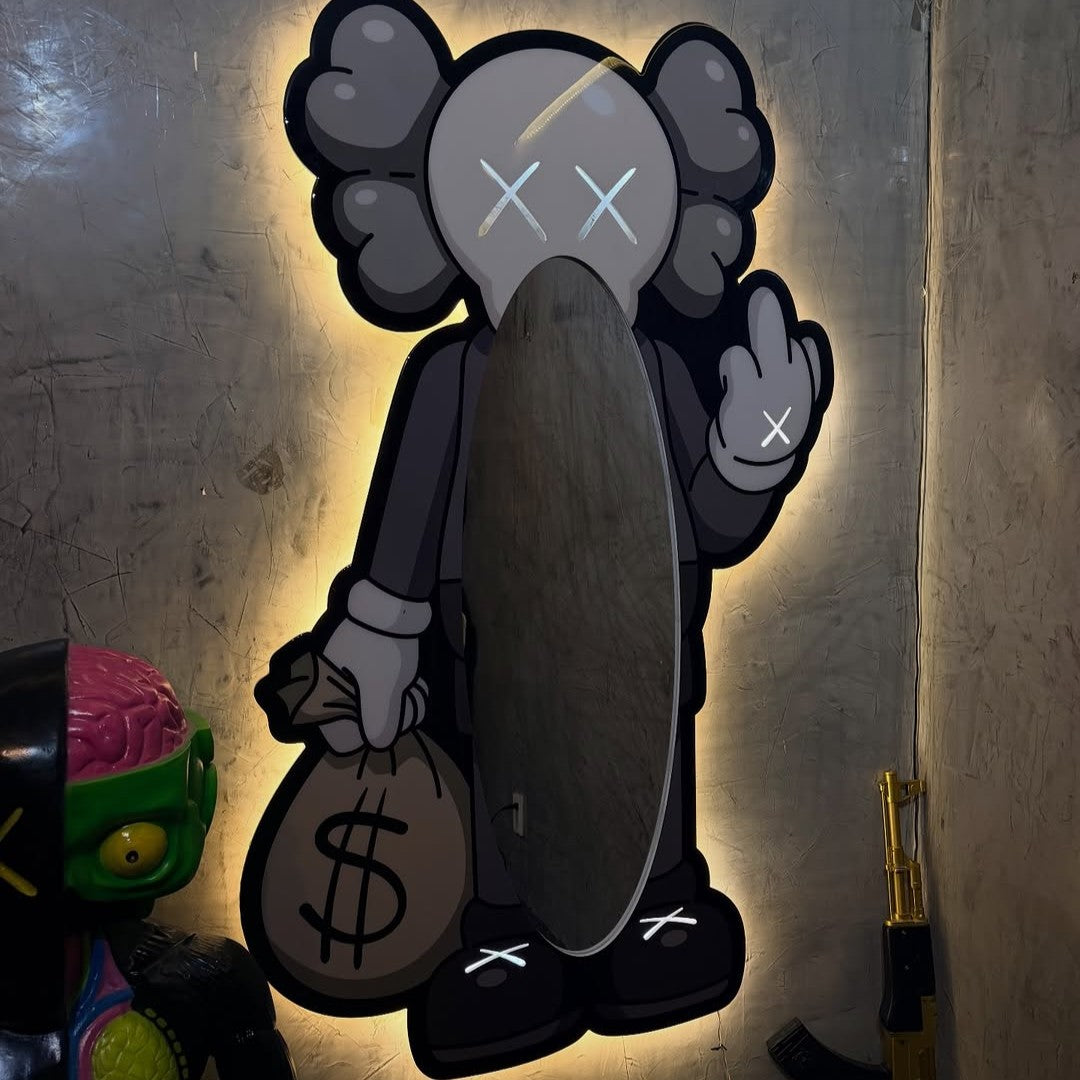Exclusice Neon Mirror - KAWS Triple White - Smart RGB Neon LED Strip Lights with App & Remote - USB Powered