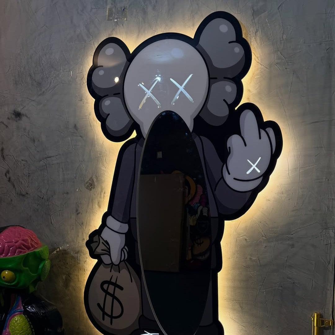 Exclusice Neon Mirror - KAWS Triple White - Smart RGB Neon LED Strip Lights with App & Remote - USB Powered