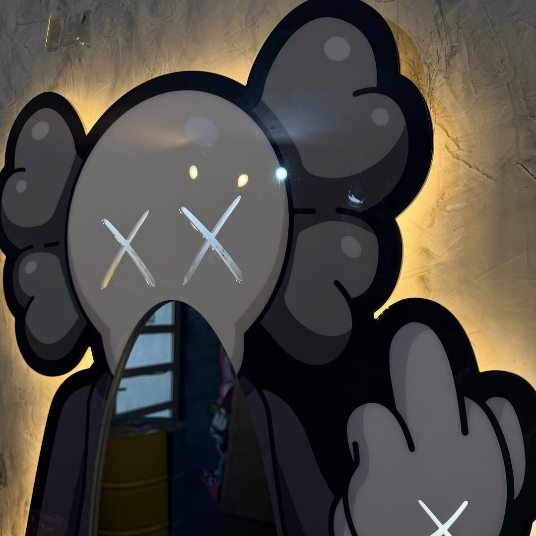 Exclusice Neon Mirror - KAWS Triple White - Smart RGB Neon LED Strip Lights with App & Remote - USB Powered