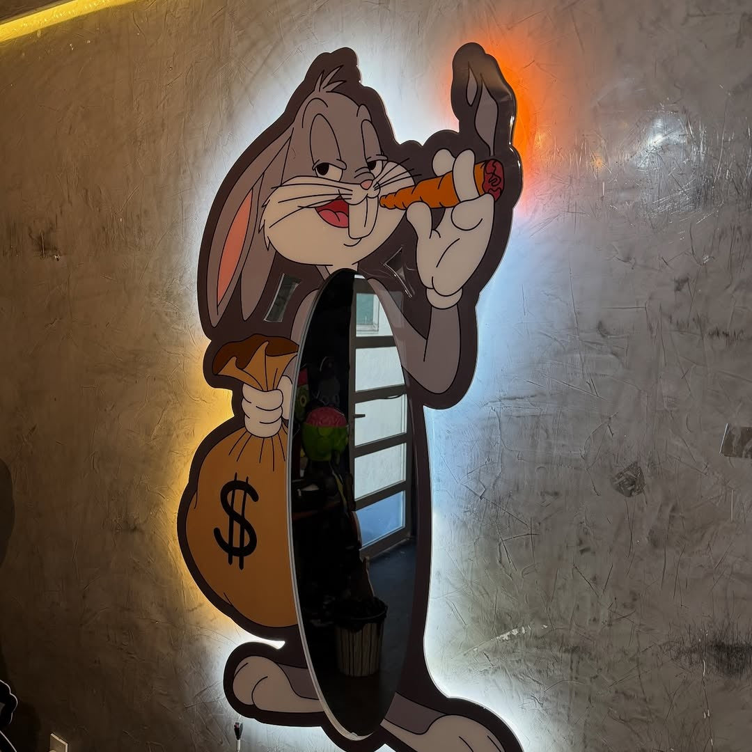 Exclusice Neon Mirror - Bunny Rich - Smart RGB Neon LED Strip Lights with App & Remote - USB Powered