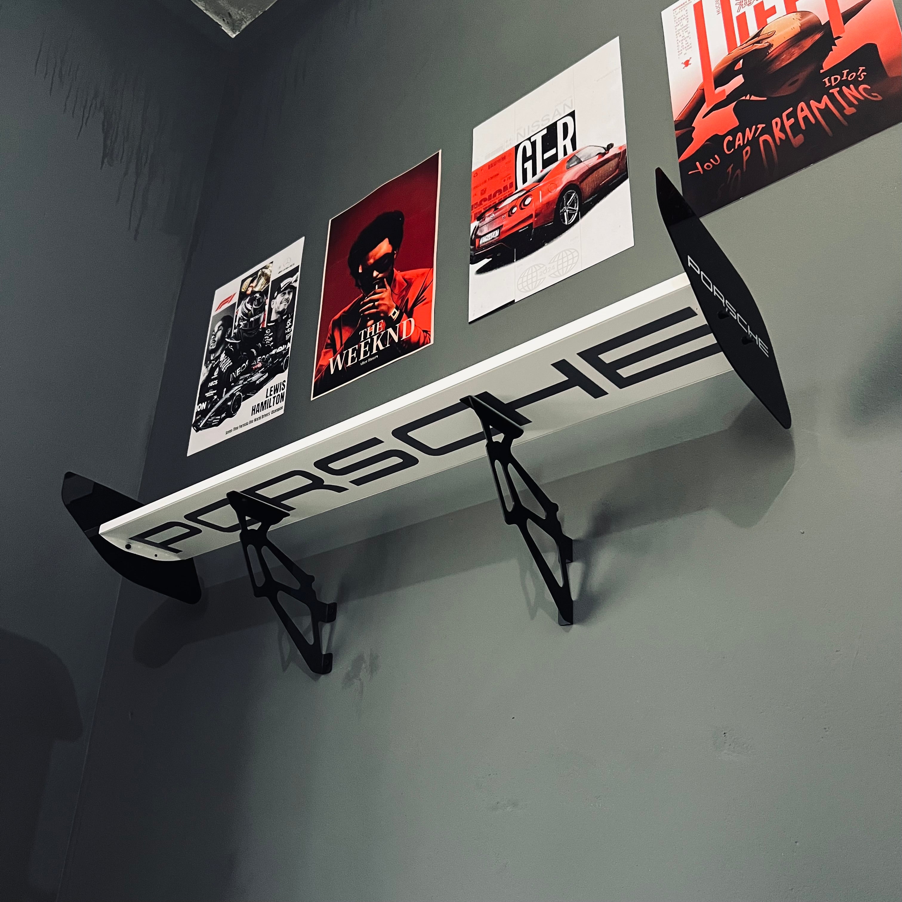 WHITE GT3 SPOILER SHELF