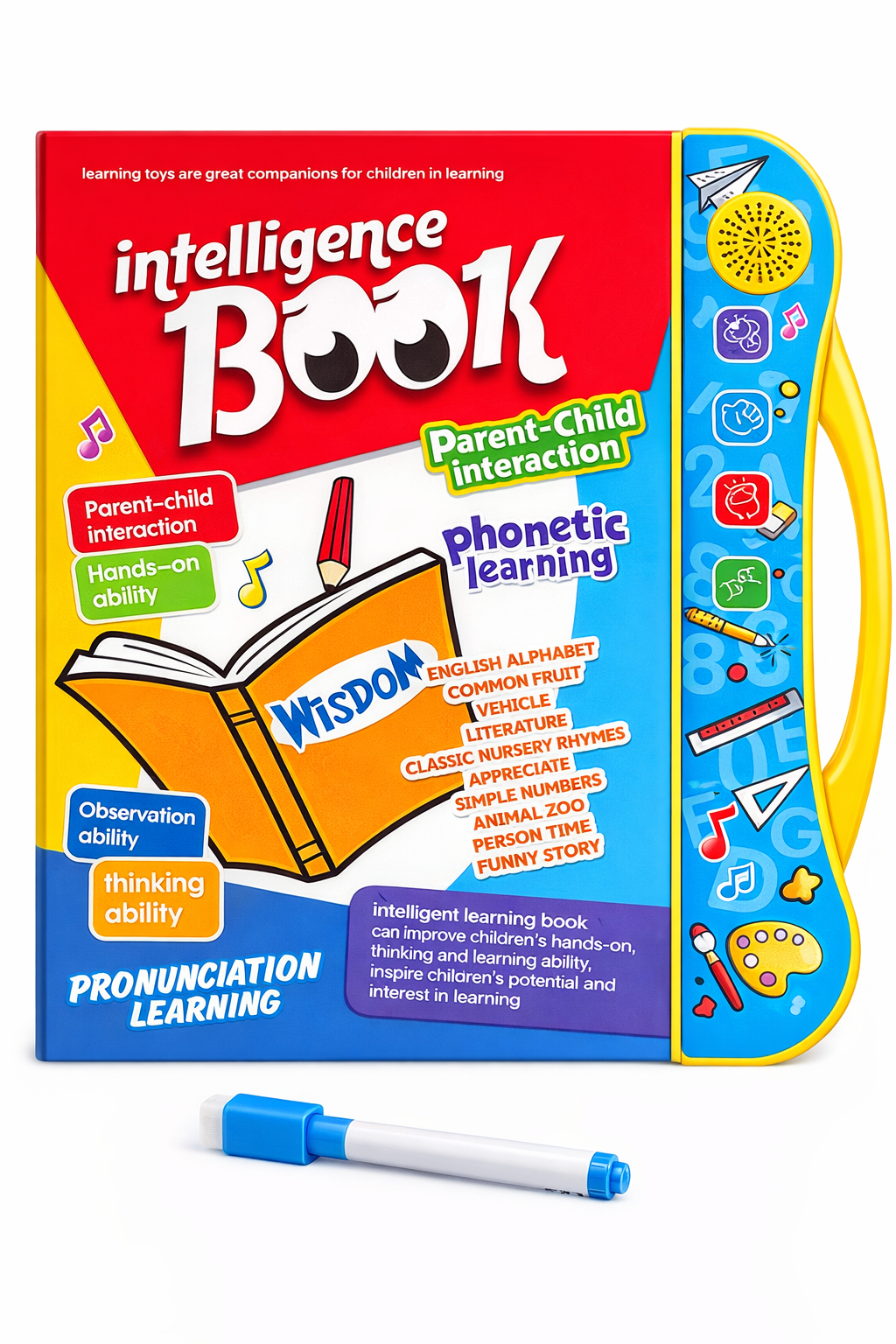 Hiiqids Kids Smart Learning Book Interactive Talking Book for Kids | Alphabet, Fruits, Numbers & Rhymes