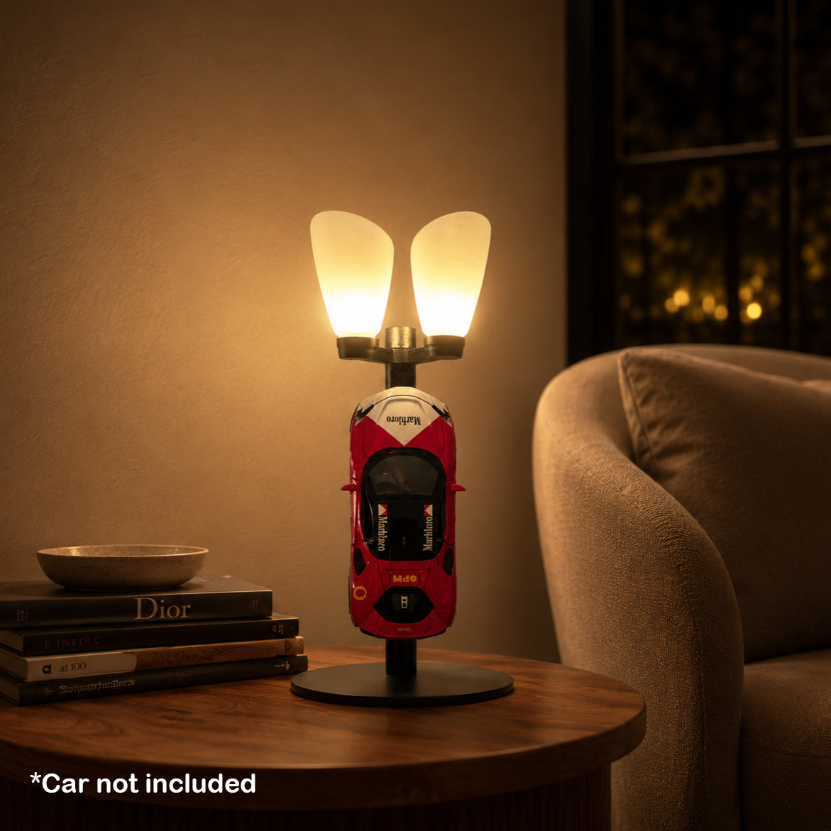 Premium Metal Display Lamp for 1:24 Diecast Cars – USB-C Powered with Magnetic Mount, (Car not included)