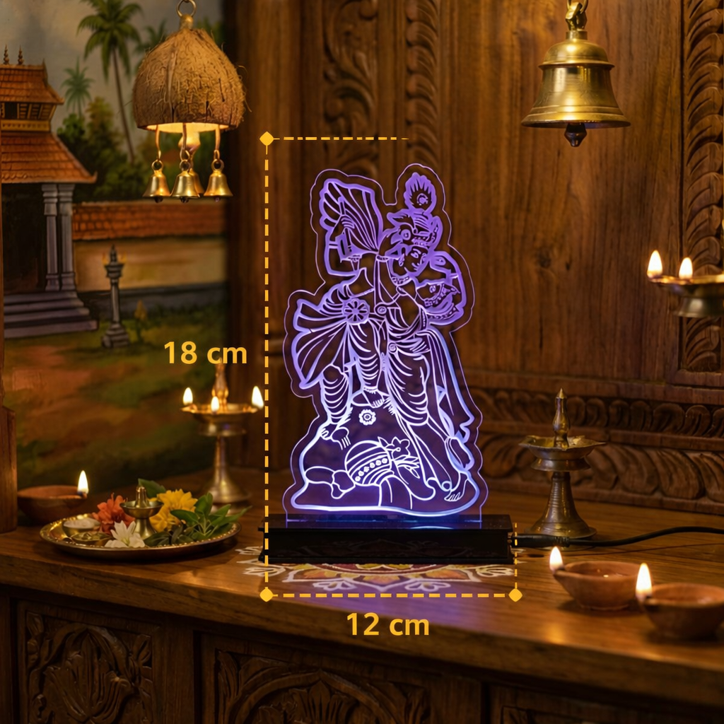 Divine Aura: App-Controlled Premium RGB Lord Krishna LED Lamp