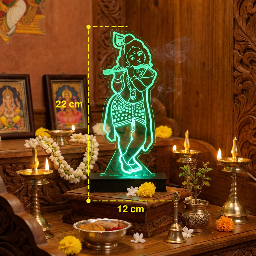 Divine Aura: App-Controlled Premium RGB Lord Krishna LED Lamp