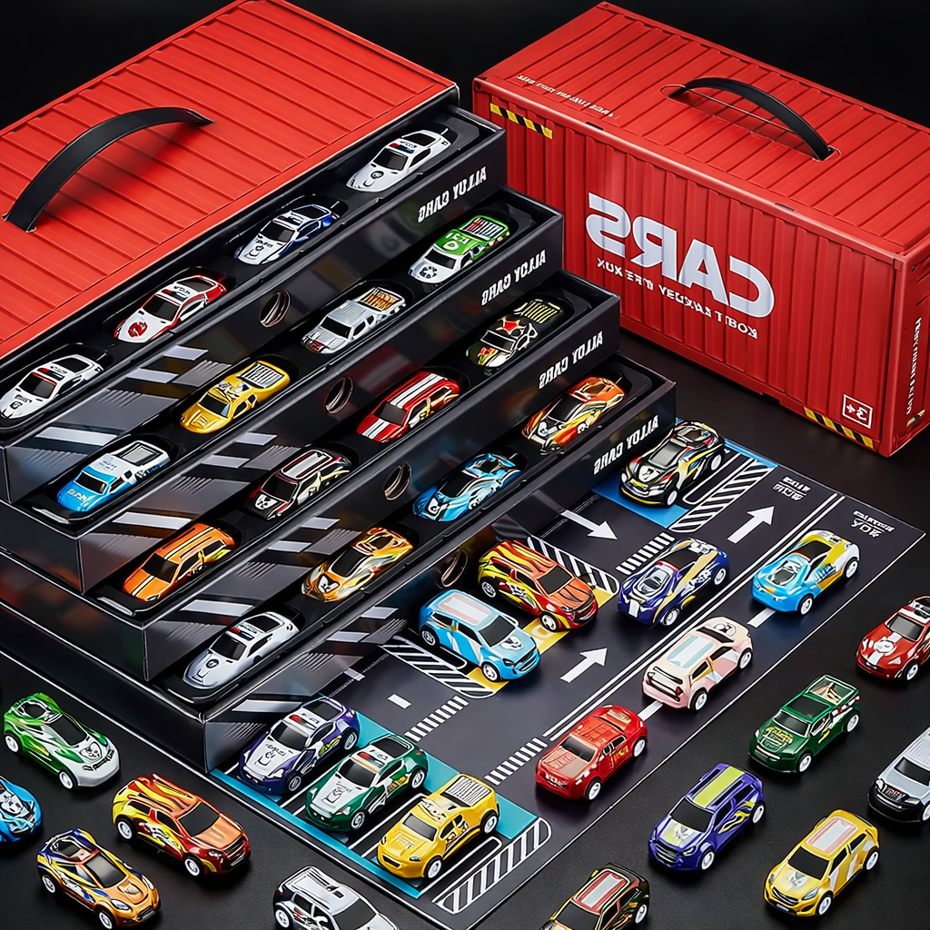 48 Alloy Pull-Back Cars Container Set