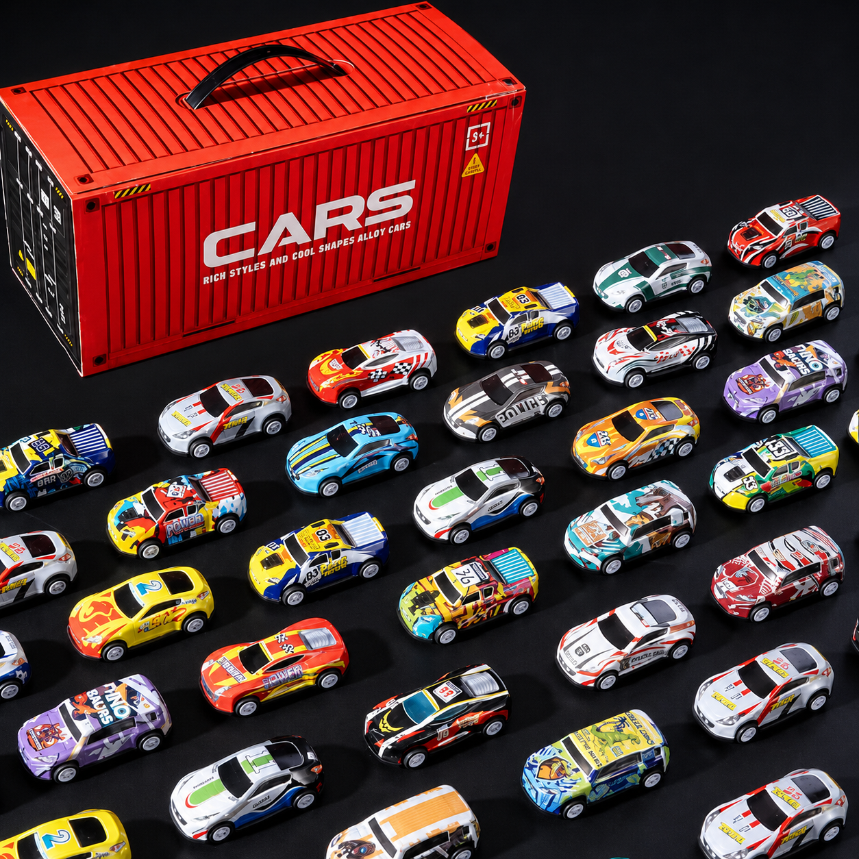 48 Alloy Pull-Back Cars Container Set