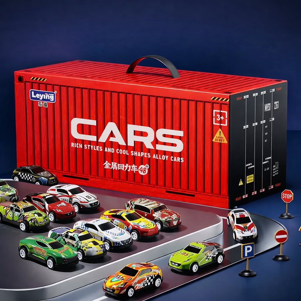 48 Alloy Pull-Back Cars Container Set