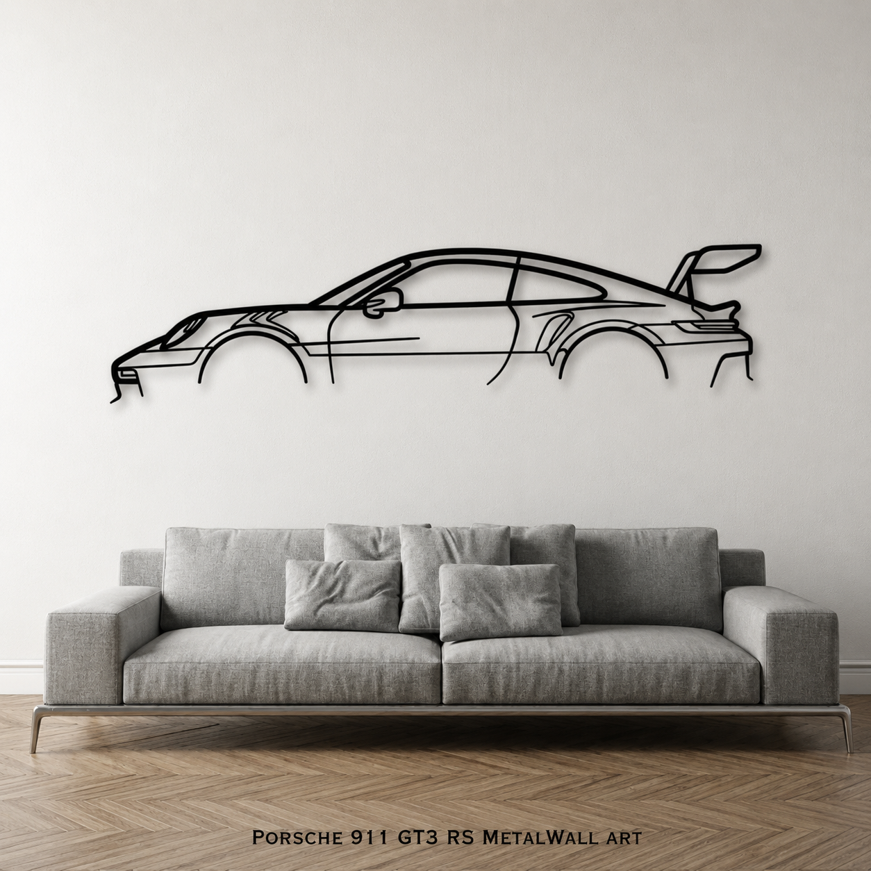 911 GT3 side layout Metal Wall Art – 3FT