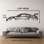 911 GT3 side layout Metal Wall Art – 3FT