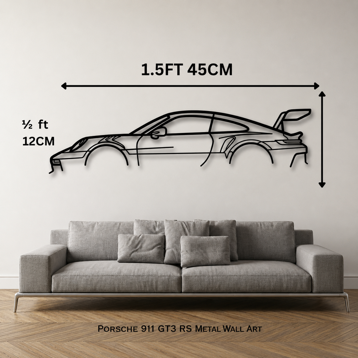 911 GT3 side layout Metal Wall Art – 3FT