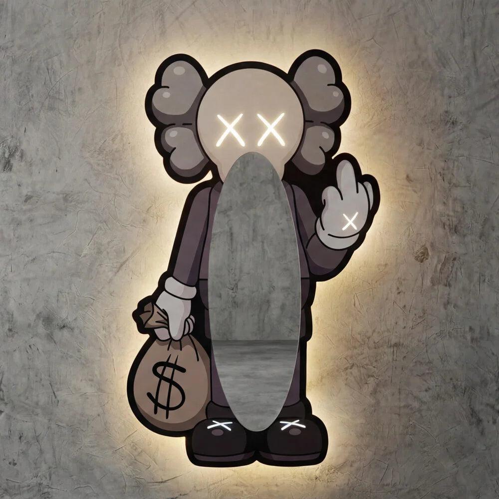 Exclusice Neon Mirror - KAWS Triple White - Smart RGB Neon LED Strip Lights with App & Remote - USB Powered