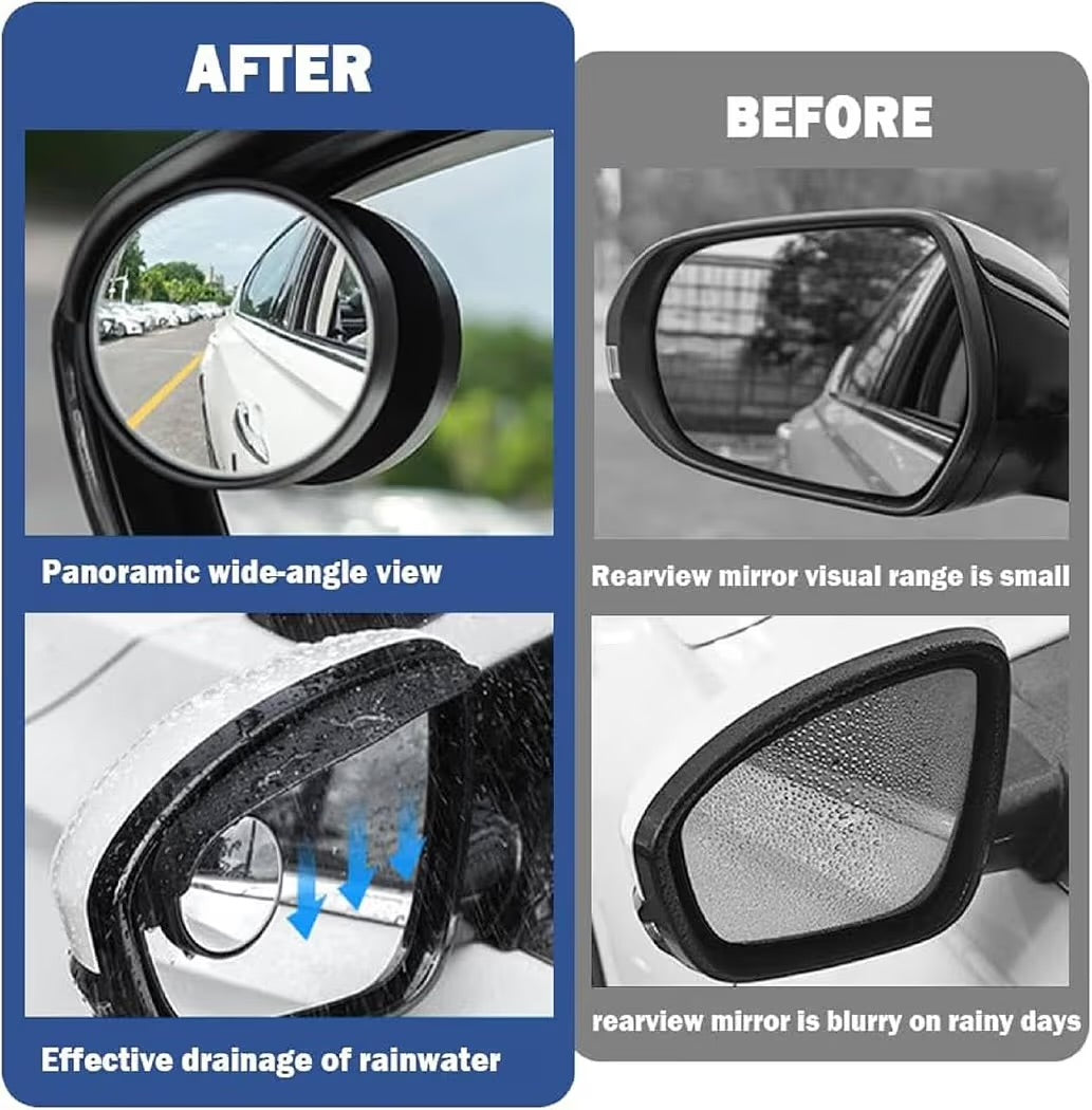 2-in-1 Side Mirror Rain Visor with Blind Spot Mirror