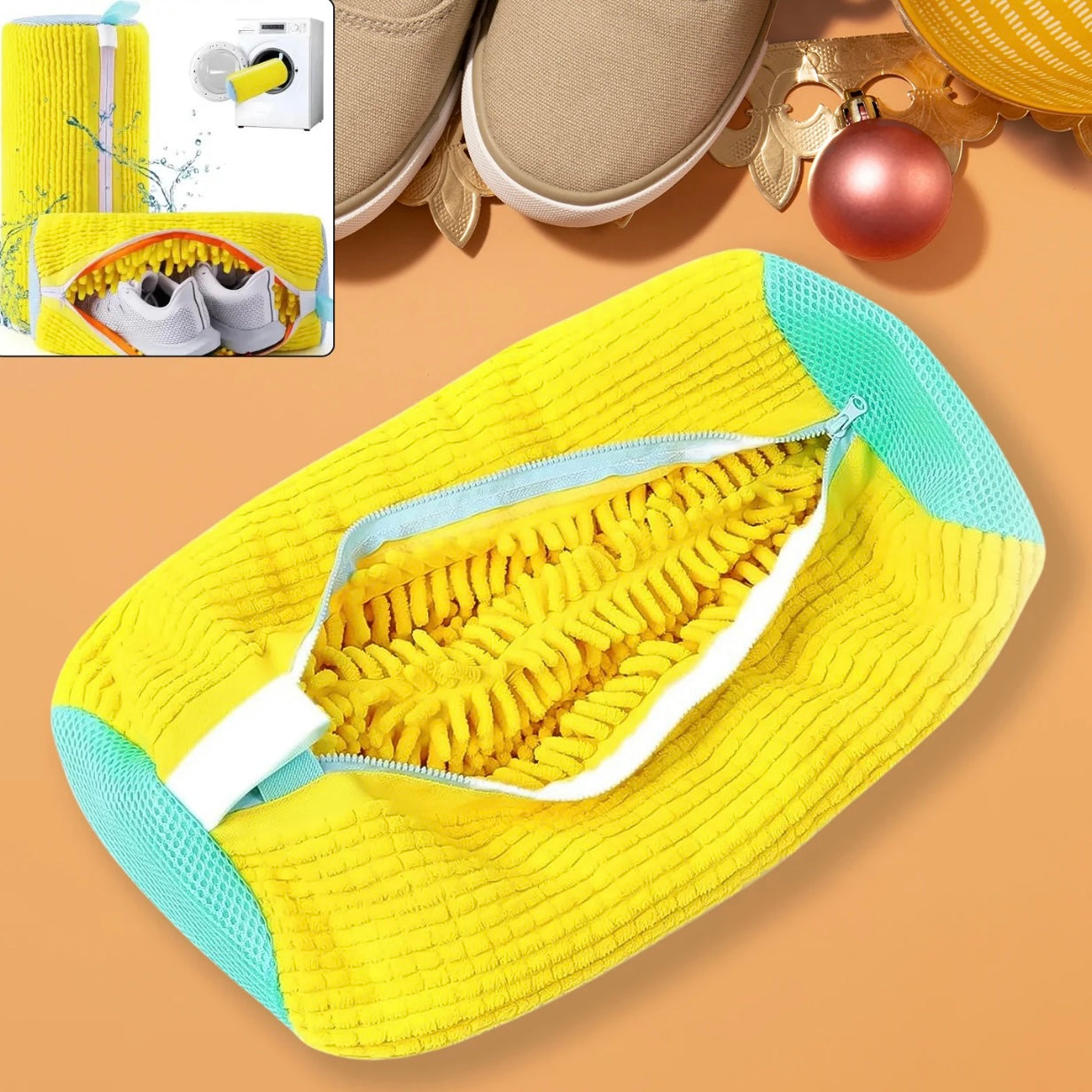 Shoe Washing Machine Bag Laundry Shoe Bag for Washer & Dryer, Reusable with Durable Zipper for Sneakers & Delicates 360° Deep Cleaning