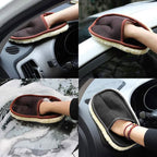 Car Washing Hand Glove with Soft Microfiber Cleaning Pad