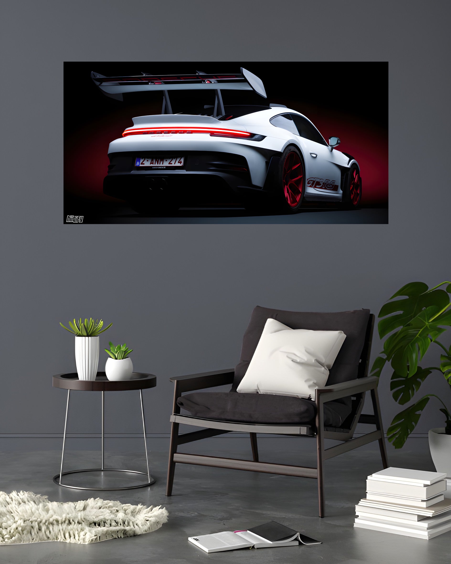 911 GT3RS | LIGHTNING FRAMES 002 | 2X1 ft | NEON LED CAR POSTERS