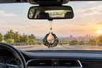 Premium Arabic Design Car Hanging Perfume Diffuser | 7cm Decorative Rear View Mirror Air Freshener with Wooden Cap & Hanging Rope