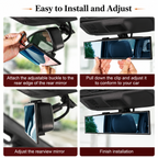 Car Clip On Rear View Wide Angle Mirror