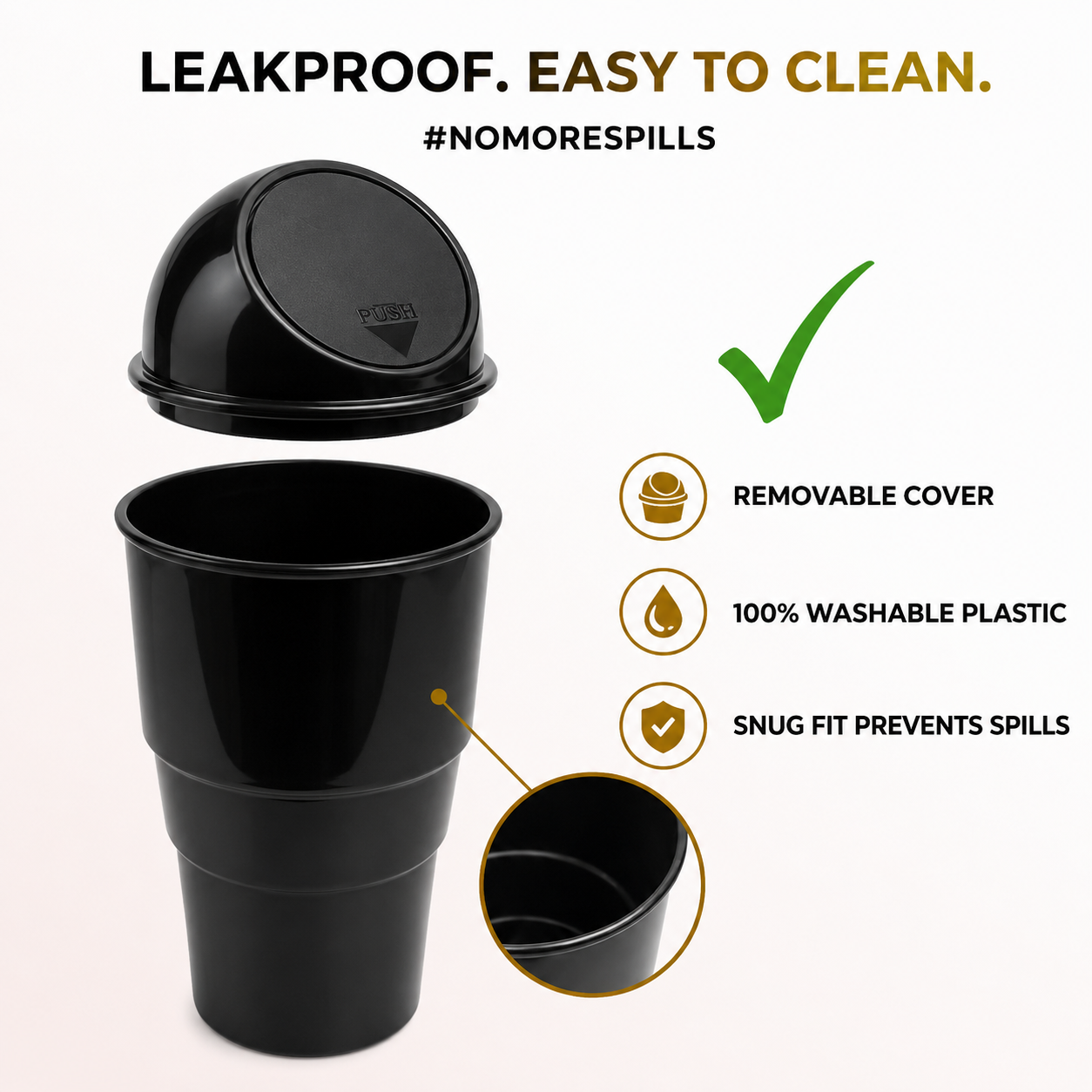 Car Dustbin – Waste Management Bin for Car Black