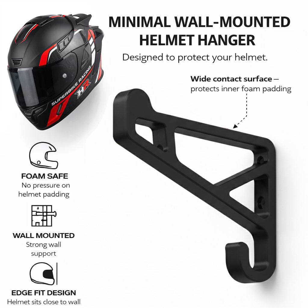 Universal Motorcycle Helmet Hanger for Wall