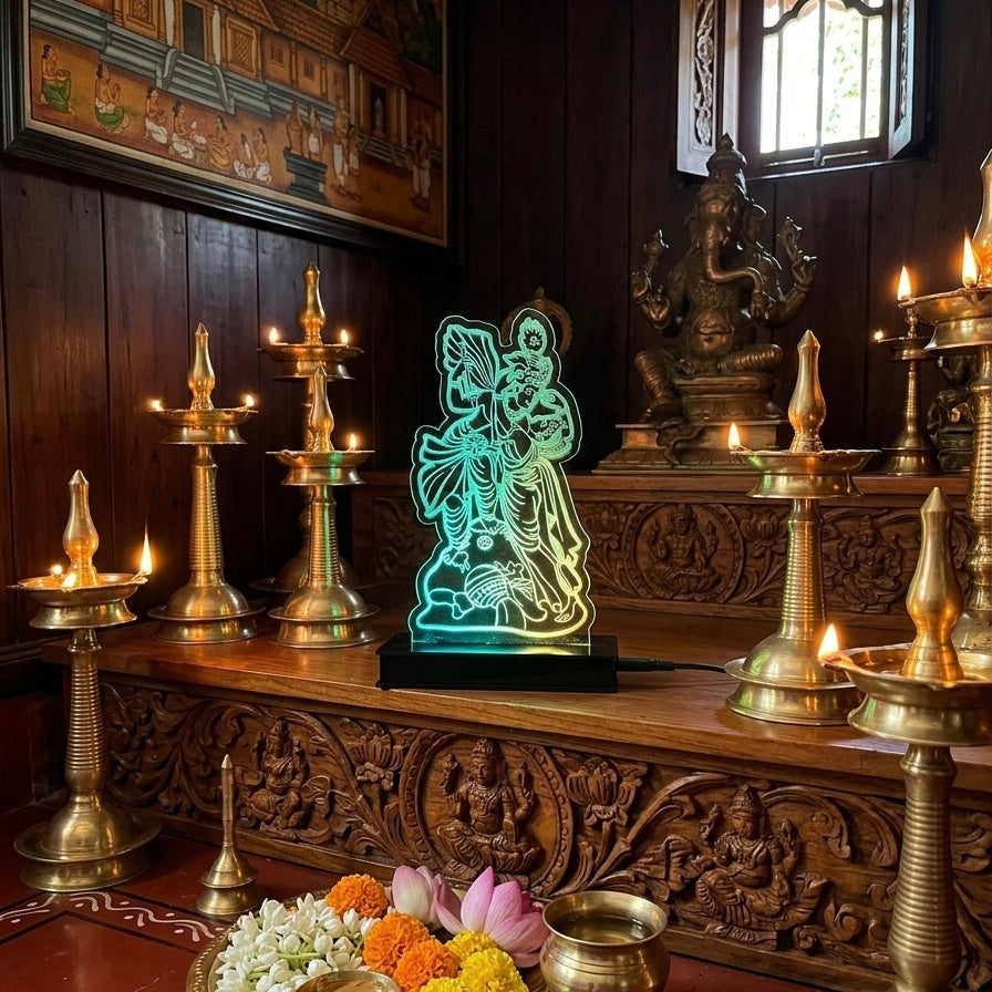 Divine Aura: App-Controlled Premium RGB Lord Krishna LED Lamp