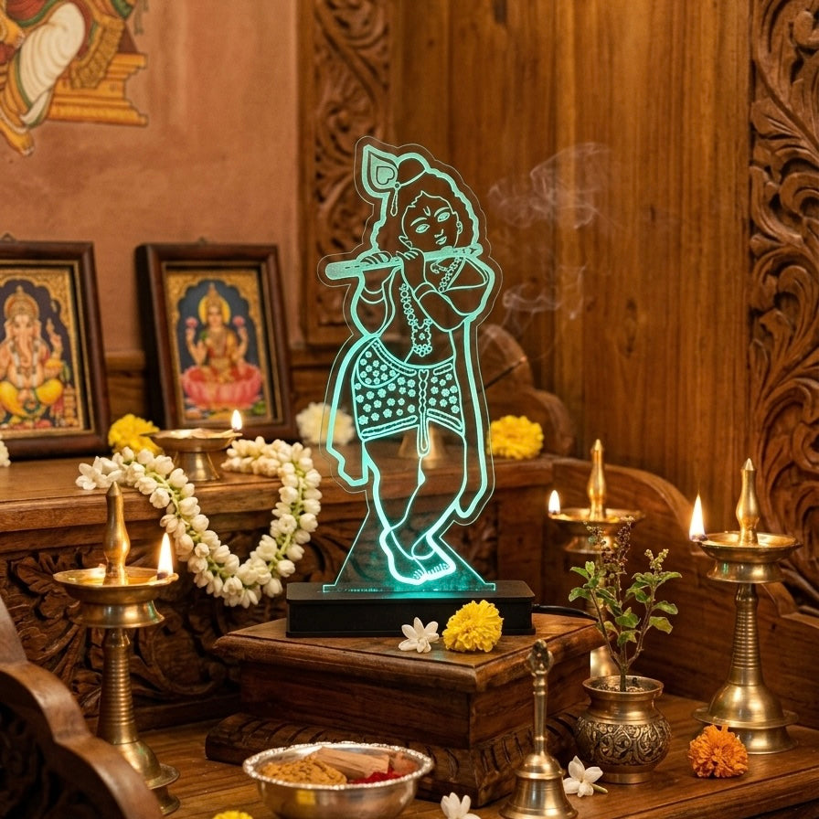 Divine Aura: App-Controlled Premium RGB Lord Krishna LED Lamp