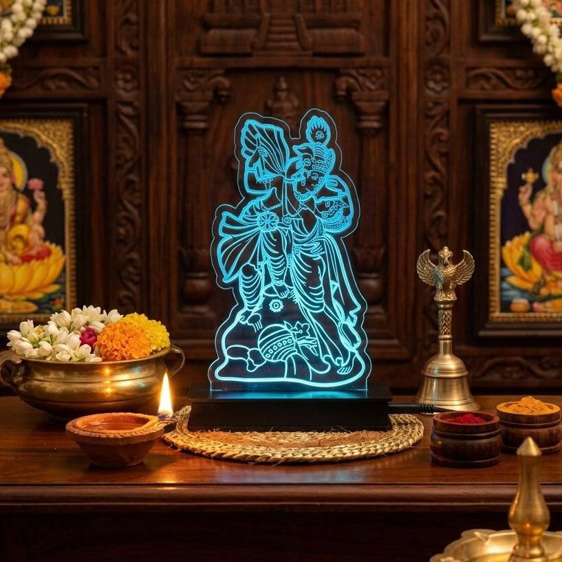 Divine Aura: App-Controlled Premium RGB Lord Krishna LED Lamp
