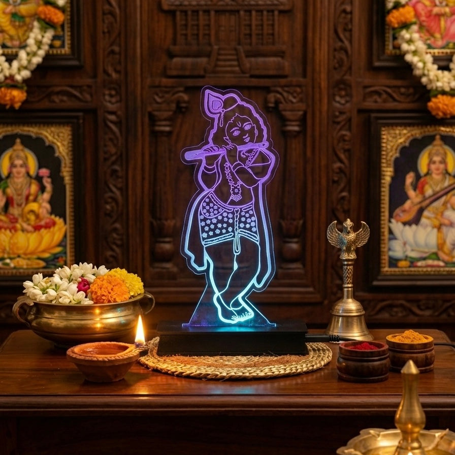 Divine Aura: App-Controlled Premium RGB Lord Krishna LED Lamp