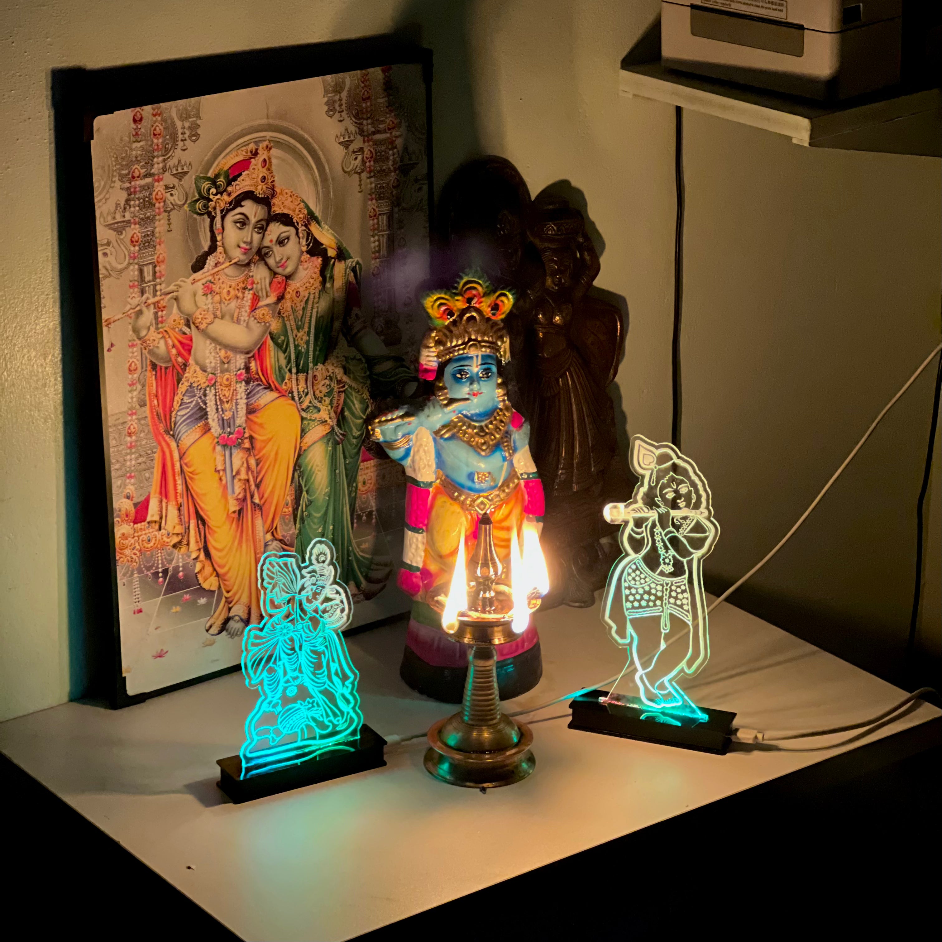 Divine Aura: App-Controlled Premium RGB Lord Krishna LED Lamp