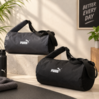 Duffel Bag for Gym & Travel – Compact Sports Bag, Black & Charcoal Grey