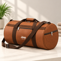 Jeip Brown Leatherette Duffel Bag for Gym & Travel – 12 Litre