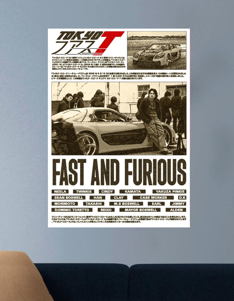 FAST AND FURIOUS-TOKYO DRIFT  | VISION PICTURES #104 | MOVIE SERIES POSTERS