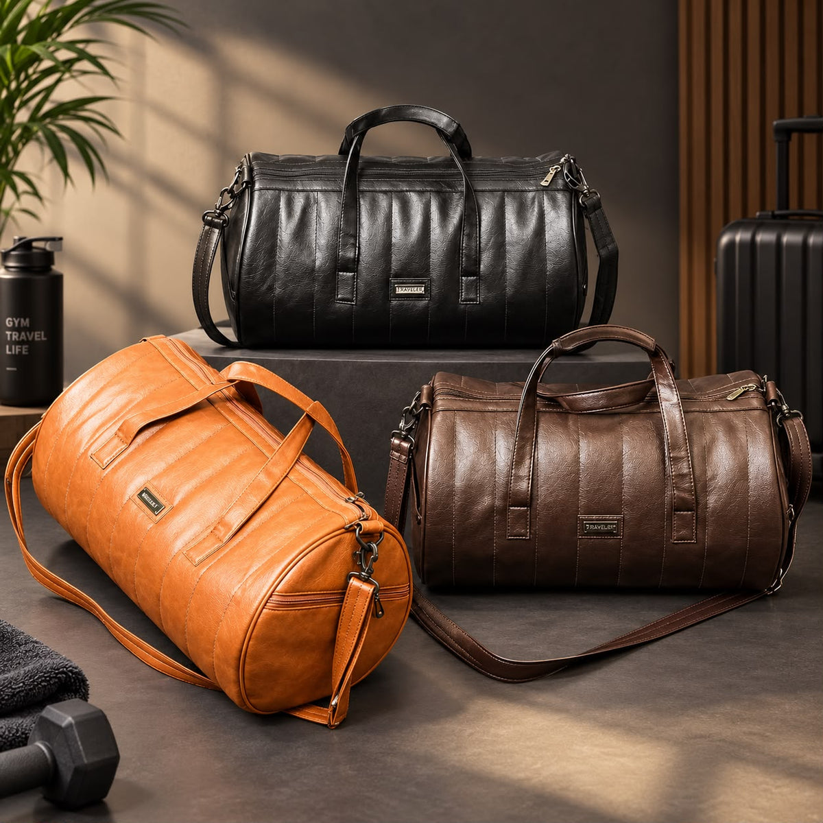 Luxury Rexine Duffle Bag Unisex – 22L Gym, Travel & Weekend Bag