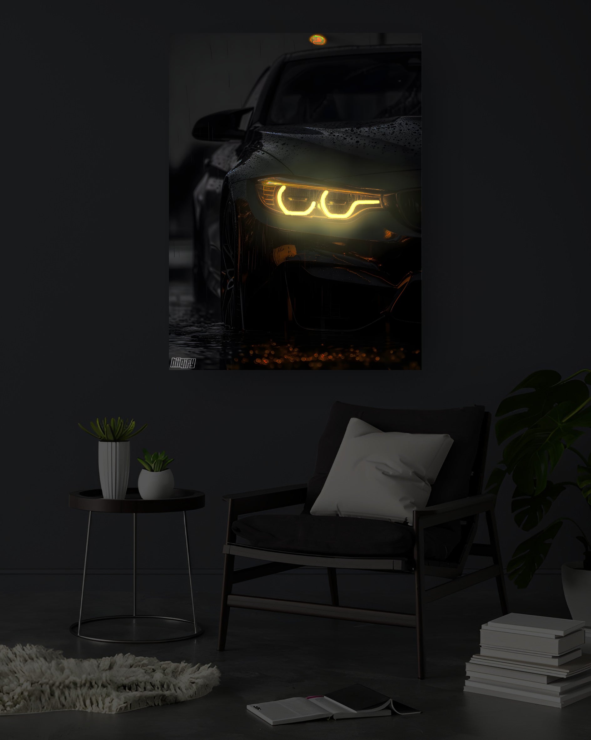 BMW M4 | LIGHTNING FRAMES 005 | 2X1.5 ft | NEON LED CAR POSTERS