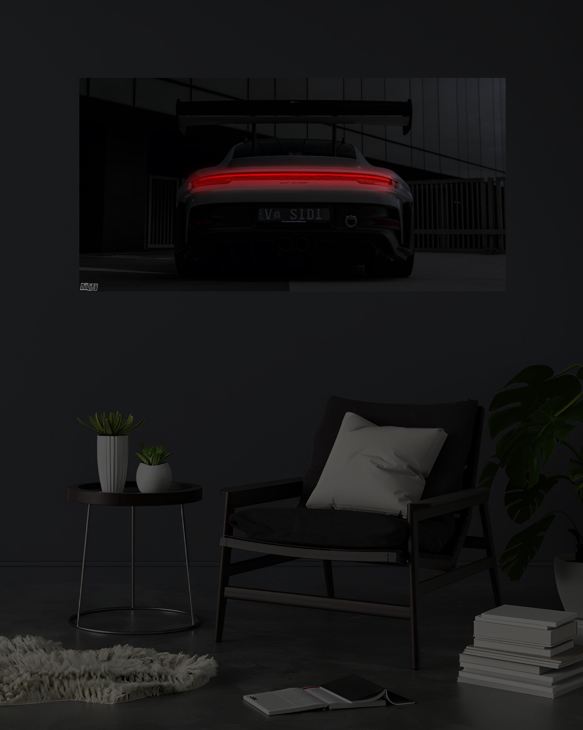 911 GT3RS | LIGHTNING FRAMES 001 | 2X1 ft | NEON LED CAR POSTERS