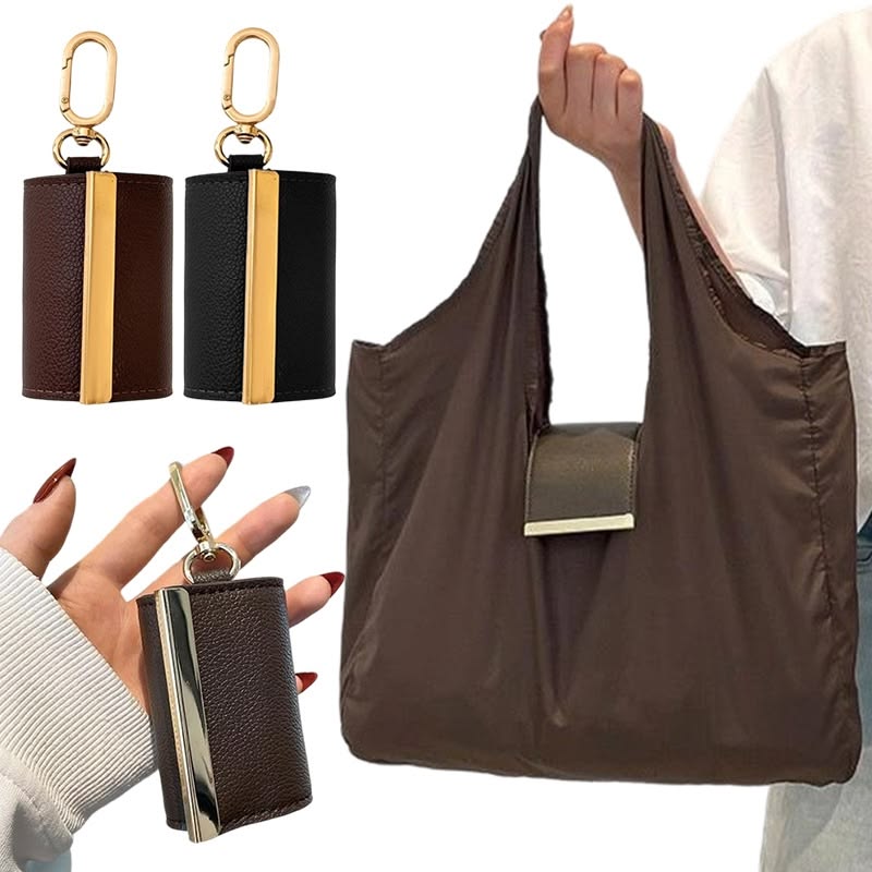 Pocket Carry Bag – Foldable Reusable Shopping Tote with Keychain Clip