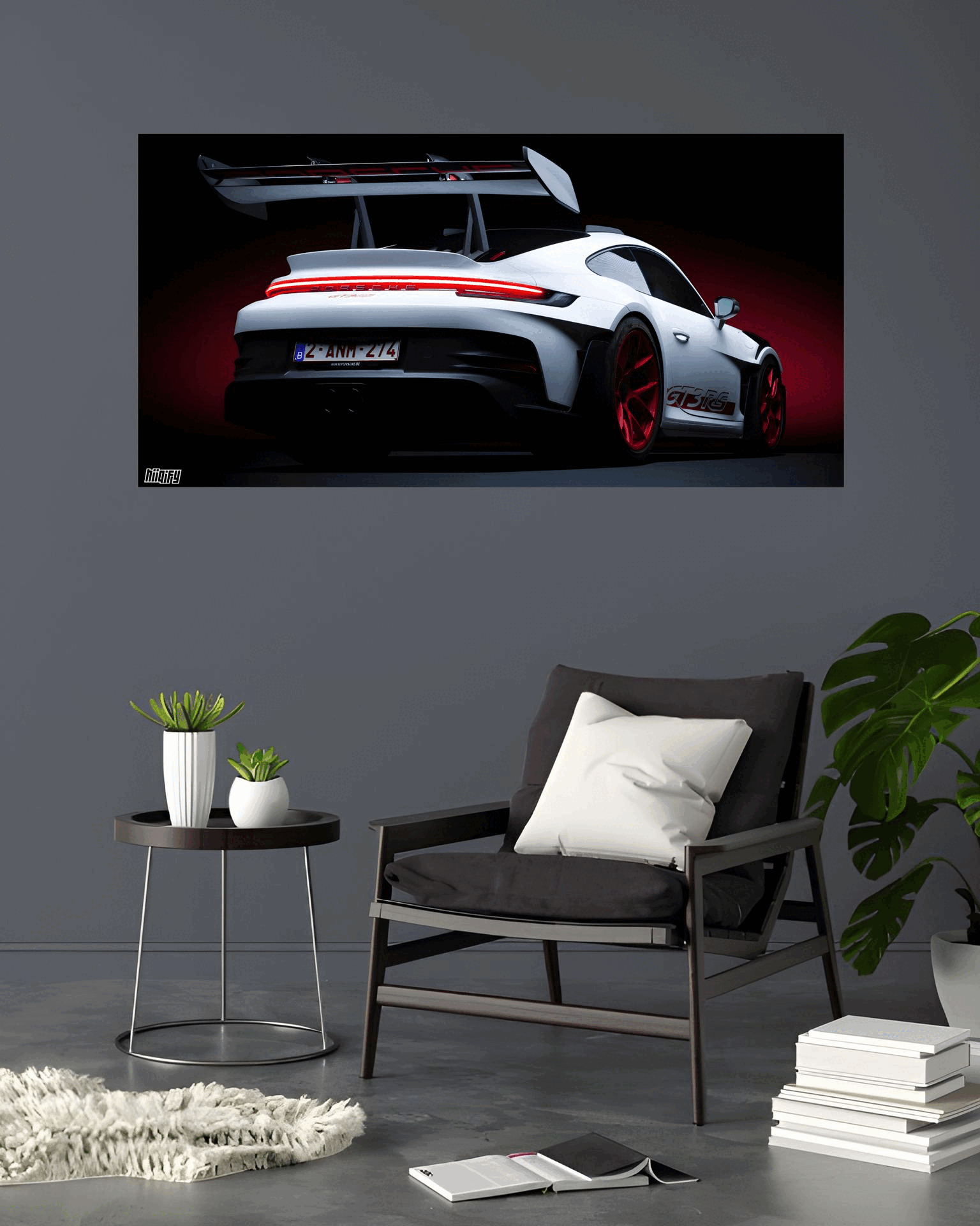 911 GT3RS | LIGHTNING FRAMES 002 | 2X1 ft | NEON LED CAR POSTERS