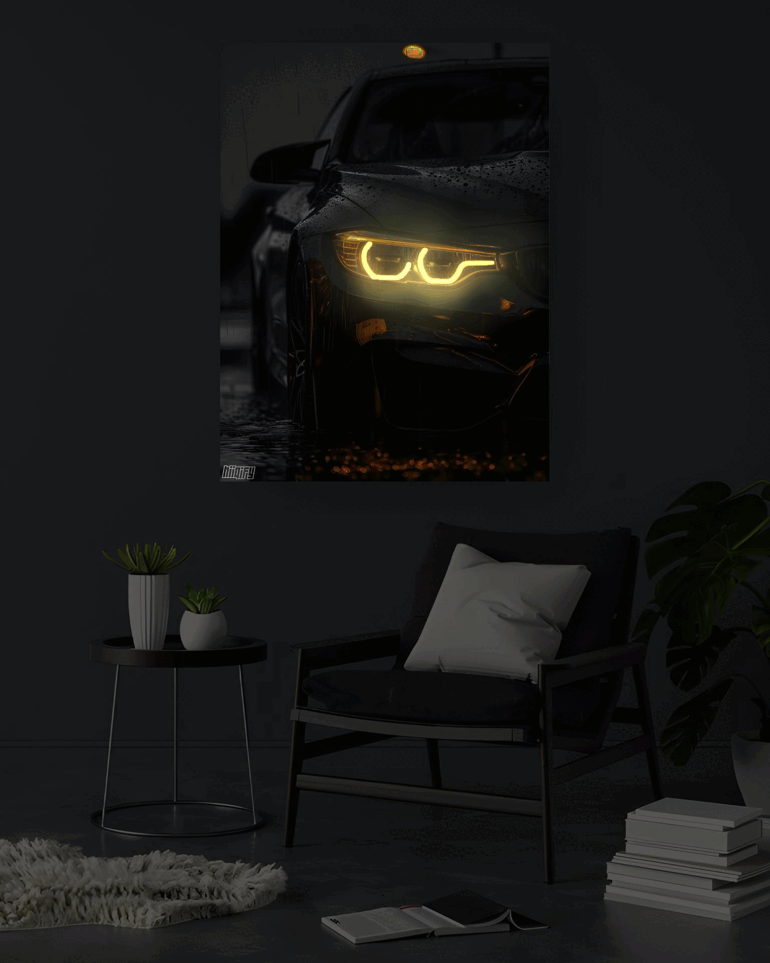 BMW M4 | LIGHTNING FRAMES 005 | 2X1.5 ft | NEON LED CAR POSTERS