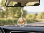 Premium Arabic Design Car Hanging Perfume Diffuser | 7cm Decorative Rear View Mirror Air Freshener with Wooden Cap & Hanging Rope